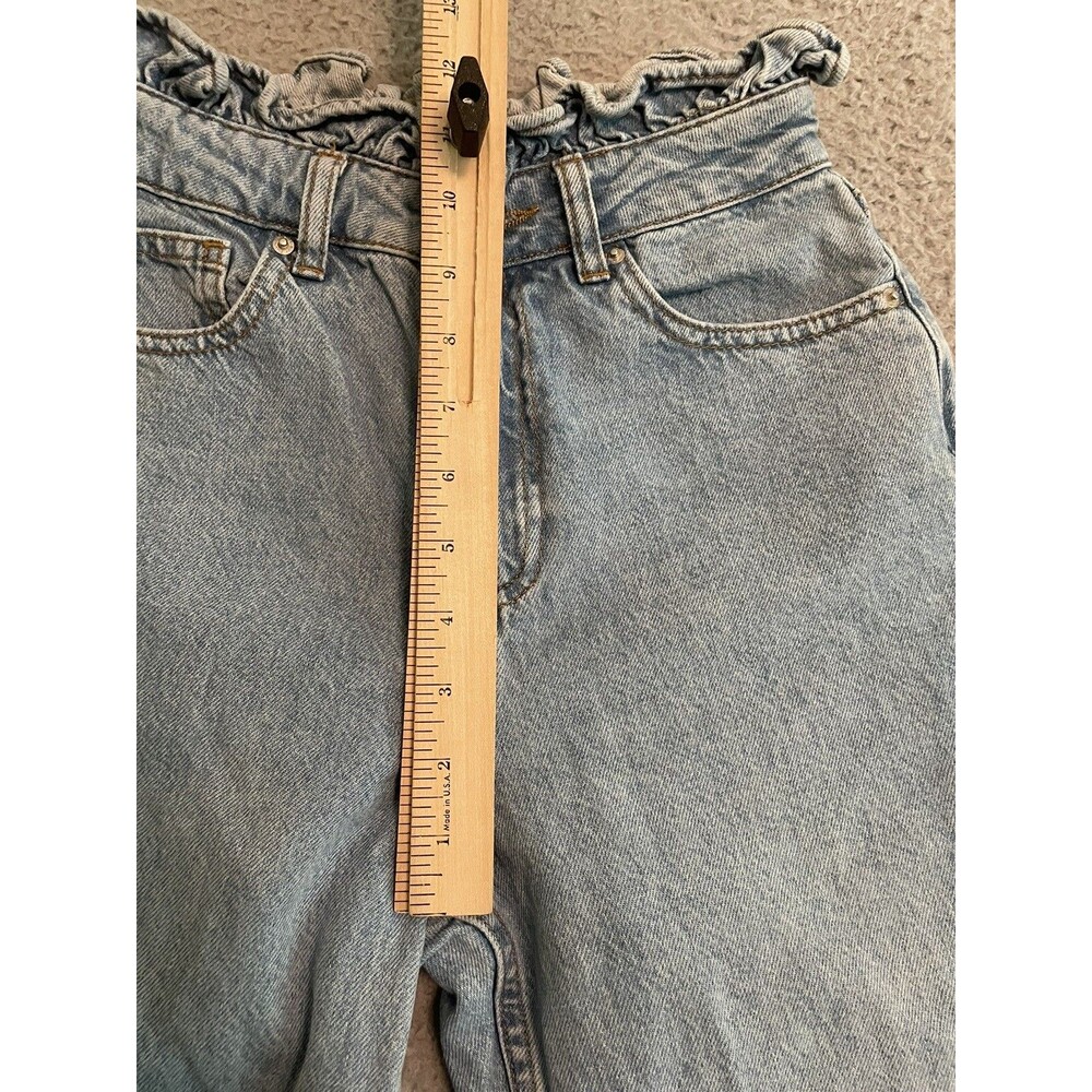Miss Selfridge Light Wash High Rise Jeans Paperbag Waist Size 0 24x32 Mom Jeans - Picture 7 of 7